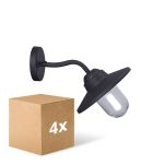 Lot 4x D'Lite Applique Murale Ember Noir | IP54 - Convient pour 1x E27