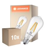 Voordeelpak 10x Ledvance Classic LED Edison E27 Peer Filament Helder 3.8W 806lm - 827 Zeer Warm Wit | Vervangt 60W